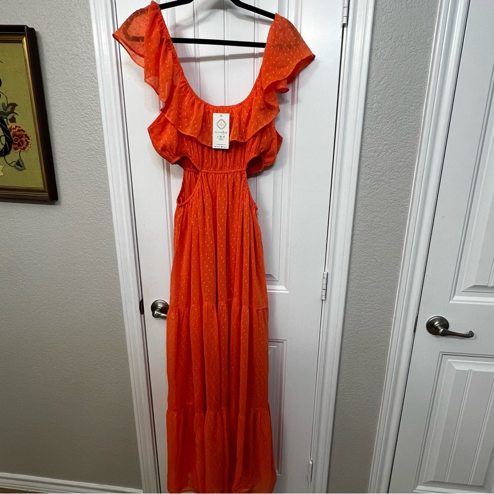 NWT Orange Sundress with Cutouts